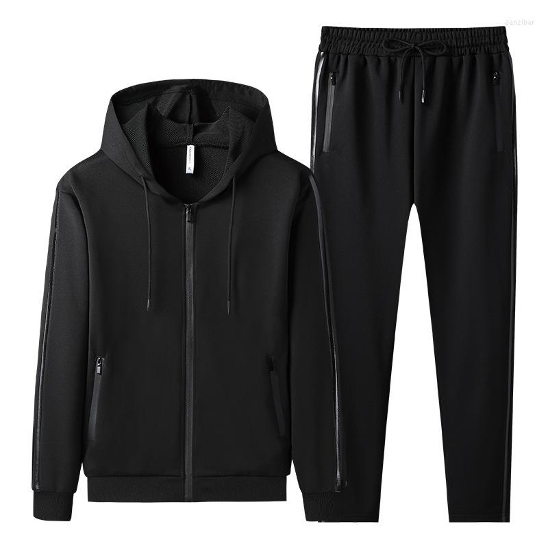 

Men's Tracksuits Tracksuit Men Spring Autumn Jogger Long Pants Sportwear Outfit Two Pcs Male Sets Zipper Hoodies Clothing, Em309 black