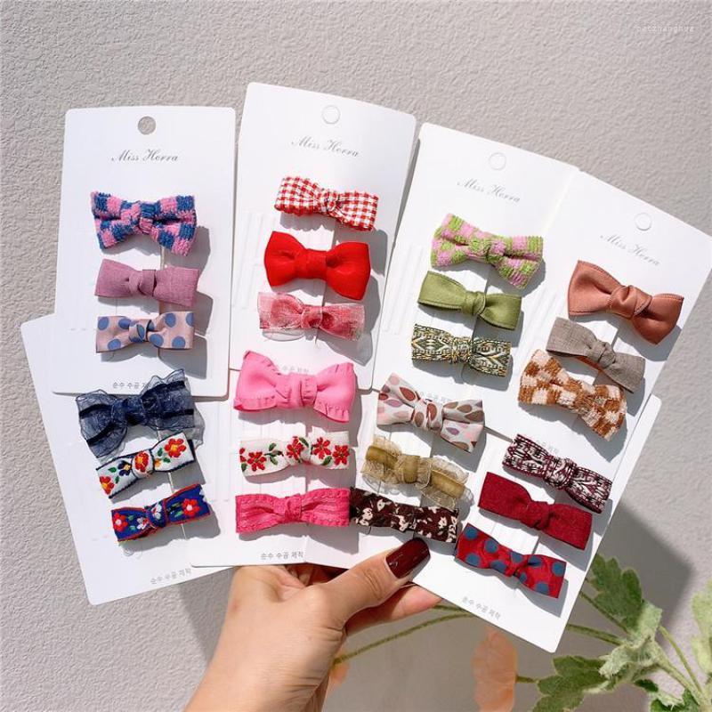

Hair Accessories 3 Piece/set Bowknot Clips Floral Pins For Girls Baby Children Grips Barrettes Kids Hairpin