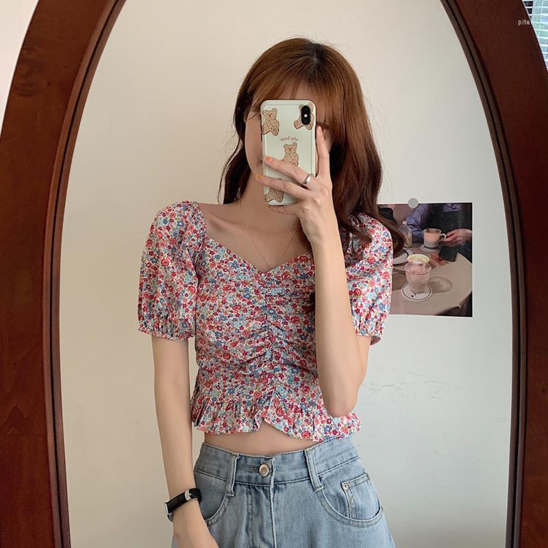 

Women' Blouses Women Blouse Women' Short-Sleeved Summer Shirt Puff Sleeve Top Blusas Mujer De Moda, Red