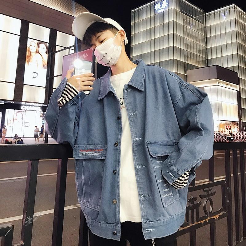 

Men' Jackets Men Slim Denim Clothes Teenagers Men' Coat Spring Autumn Korean Casual Ripped Jacket Embroidery Youth, Black