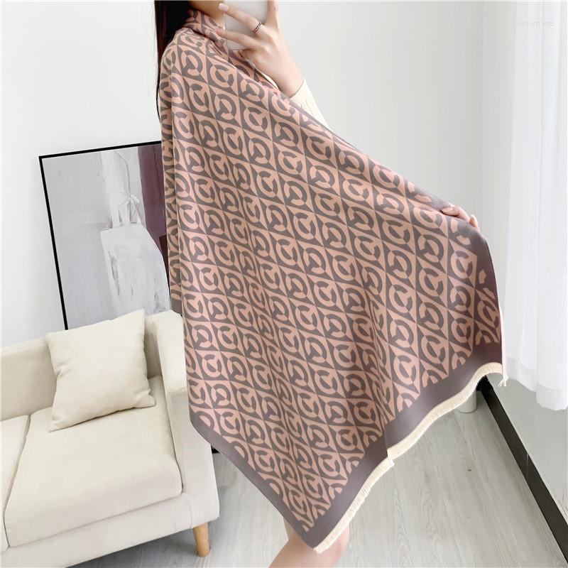 

Scarves Designer Women's Autumn Winter Thick Plaid Female Scarf Warm Knitted Women Luxury Cashmere Shawls Fashion Accessories