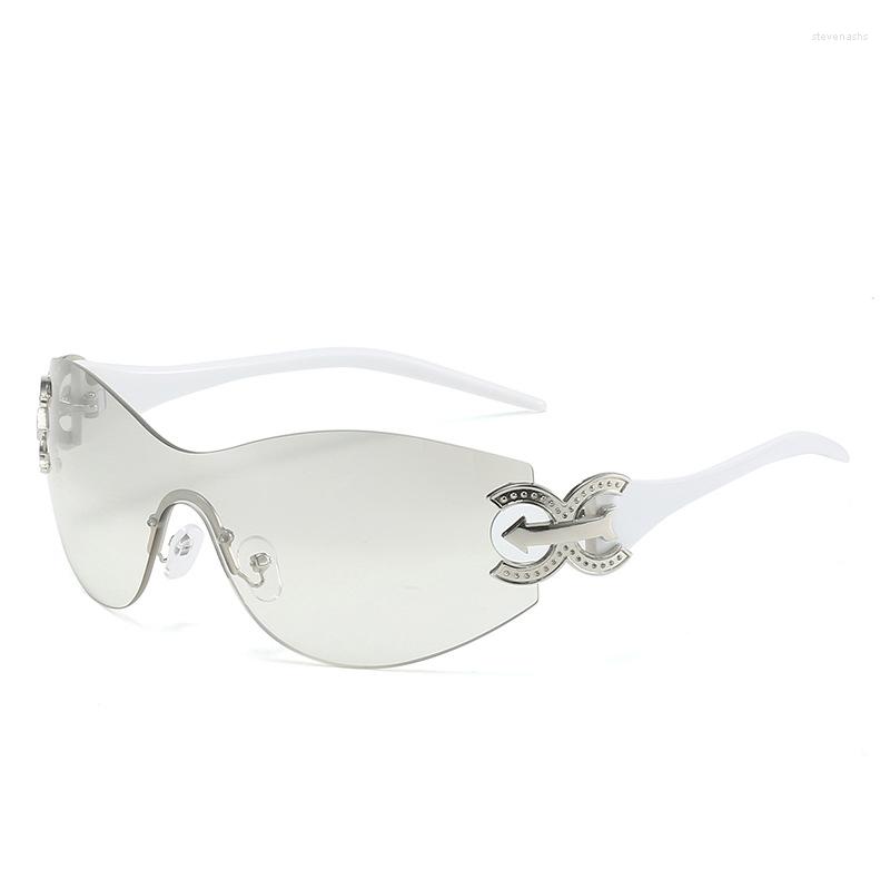 

Sunglasses Brand Design One Piece Rimless Women Men Fashion Luxury Vintage Sun Glasses For Female Trending Travel Eyewear UV400