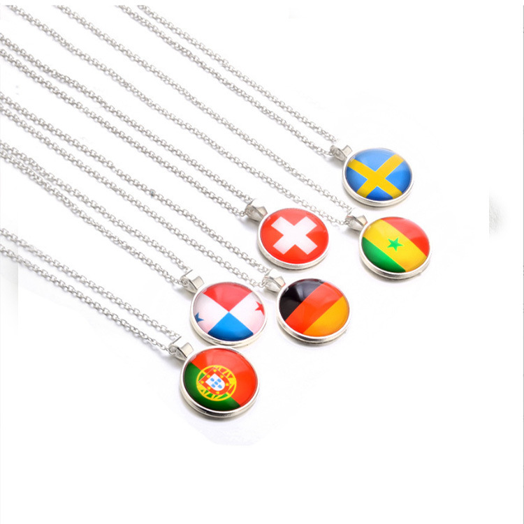 

Souvenirs Pendant Necklaces Men and Womem Flags Pendants Soccer Fans Gifts