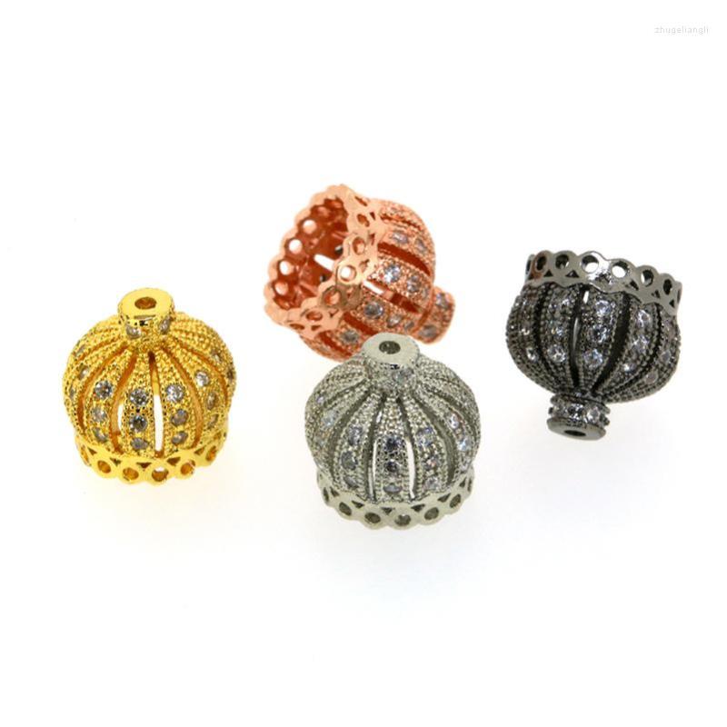 

Pendant Necklaces Micro Pave White Clear CZ Cubic Zirconia Crown Connector Beads Cap Attach Tassel For Diy Jewelry Making Earring Necklace