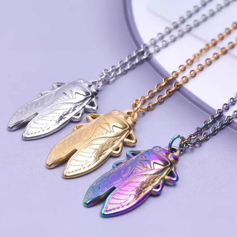 

Chains Summer Cicada Pendant Necklaces For Women 2022 Choker Stainless Steel Charms Jewelry Birthday Gifts One Piece