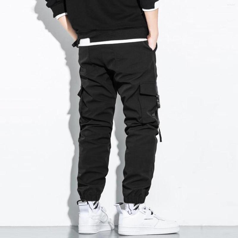 

Men' Pants 2022 Male Solid Color Casual Fashion Long Elastic Waist Trousers With Pockets Fashionable Daily Korean College Style Pant, Black