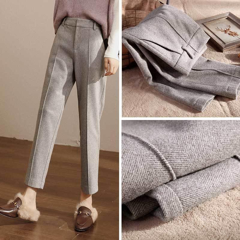 

Women's Pants Women Harem Women's Autumn And Winter High Waist Suit Loose Casual Pantalones De Mujer, Gray
