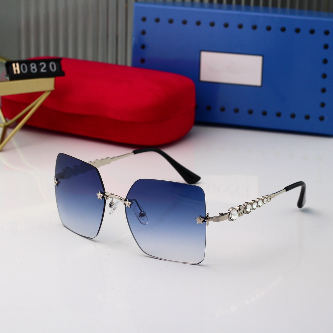 

Summer Sunglasses For Men and Women style Anti-Ultraviolet Retro Plate square Rimless fashion eyewear Eyeglasses Random Box