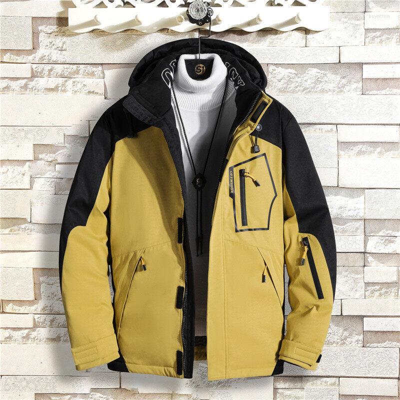 

Men's Down Winter Casual High Quality Thick Warm Men Hooded Cotton Coat Jacket Brand Clothing Parka Big Size S-5Xl Add To Thicken, Red