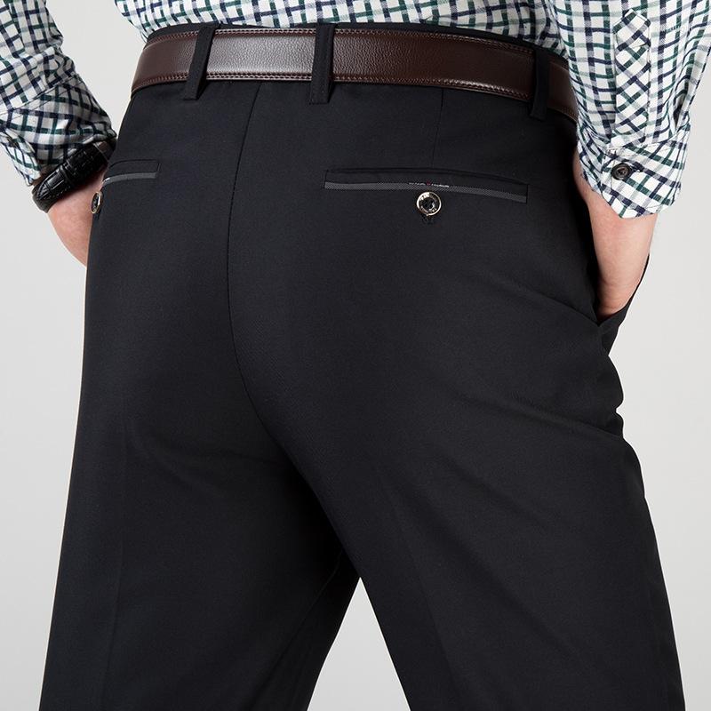 

Men's Pants Men's Casual Fitness Straight Polyester Long Trousers Plus Size 2022 Fall Winter Elastic Dad Business Formal Black Slacks, See chart