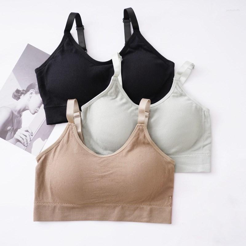 

Yoga Outfit 1PCS Seamless Brassiere Bras For Women Full Cup Breathable Bralette Wire Free Sleep Bra Tube Top Sports High Quality, White