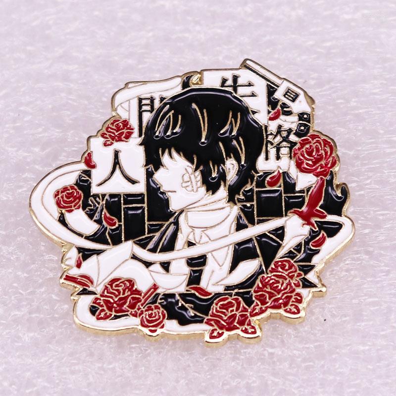 

Brooches Anime Characters Enamel Pin Bungo Stray Dogs Osamu Dazai Brooch Mob Psycho 100 Lapel Badge Funny Accessories