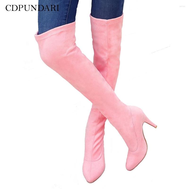 

Boots Sexy Stiletto High Heels Over The Knee Women Stretch Thigh Ladies Spring Autumn Long Shoes Cuissardes, Pink