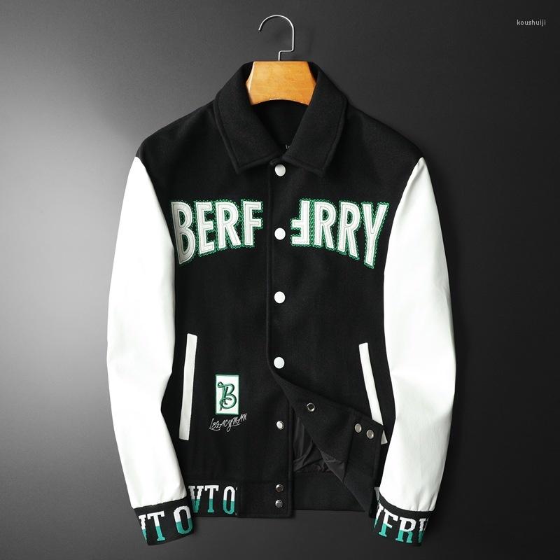 

Men's Tracksuits 2023 Spring Autumn Trend Slim Bear Embroidery Print Jacket Fashion Casual Lapel Long Sleeve Men's, Black