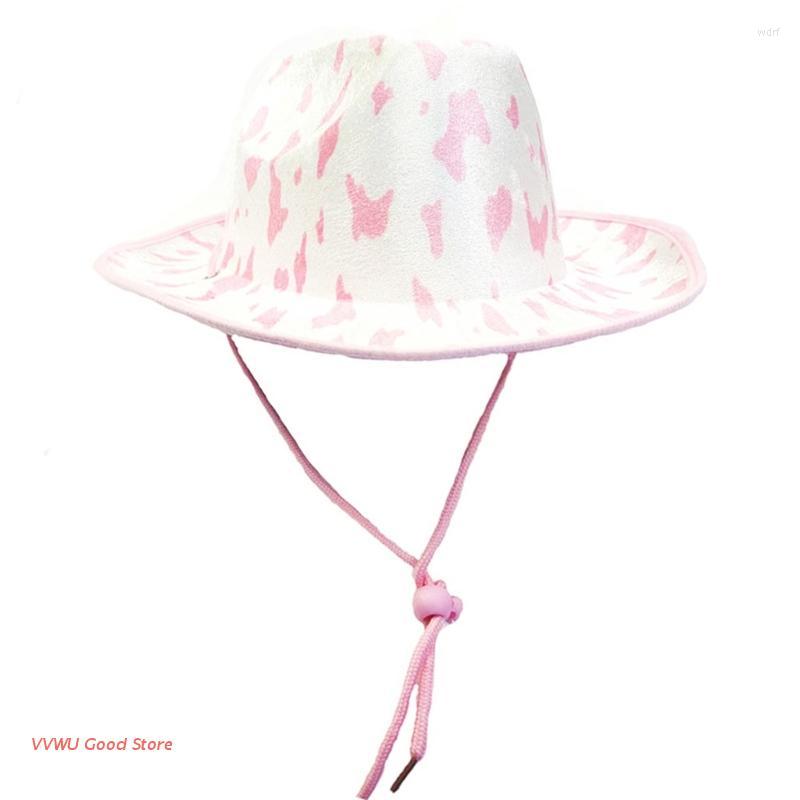 

Berets Pink Cow Print Cowgirl Hat Cowboy Bachelorette Party Bridal