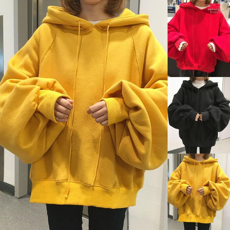 

Women's Hoodies Women's & Sweatshirts 2022 Hooded Fashion Women Sweatshirt Loose Color Solid Female Lantern Sleeves Pullover Hoodie, Blue