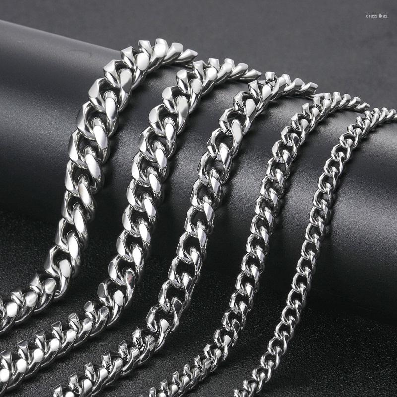 

Chains Silver Stainless Steel Chain Necklace Men Ladies Hip Hop Long Neck Choker Jewelry Gift Accessories Wholesale