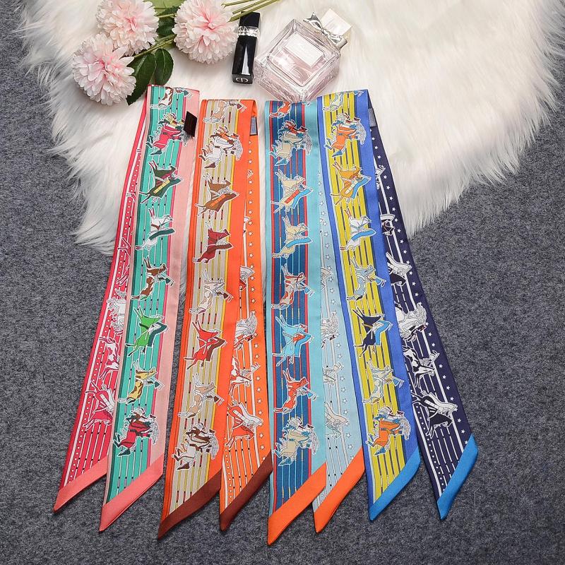 

Scarves Natural Mulberry Silk Scarf Women Luxury Design Women's Hair Foulard Bag Handle Neckerchief Pareo Beach 2022