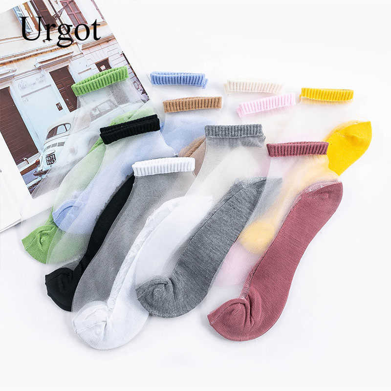 

Socks Hosiery Urgot 5 Pairs/Lot Summer Women's Socks Ankle Ultra-thin Silk Transparent Glass Fiber Fashion Harajuku Cute Socks Drop Shipping T221102