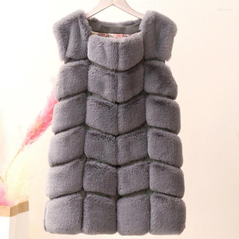 

Women' Fur Faux Vest Coat Waistcoat Female Winter Fashion Women' Imitation Rex Jacket Sleeveless L1320, White