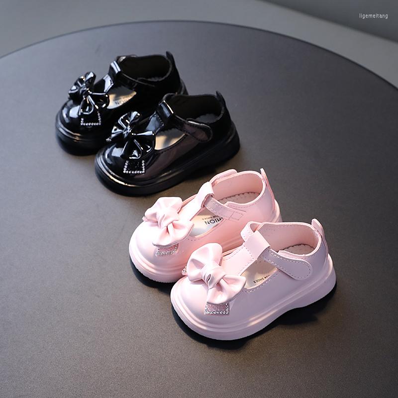 

Athletic Shoes Bowknot Fashion Kids Princess Baby Girls Soft Toddler Non-slip Born First Walk Infant For -1-2-3 Year Old, Black