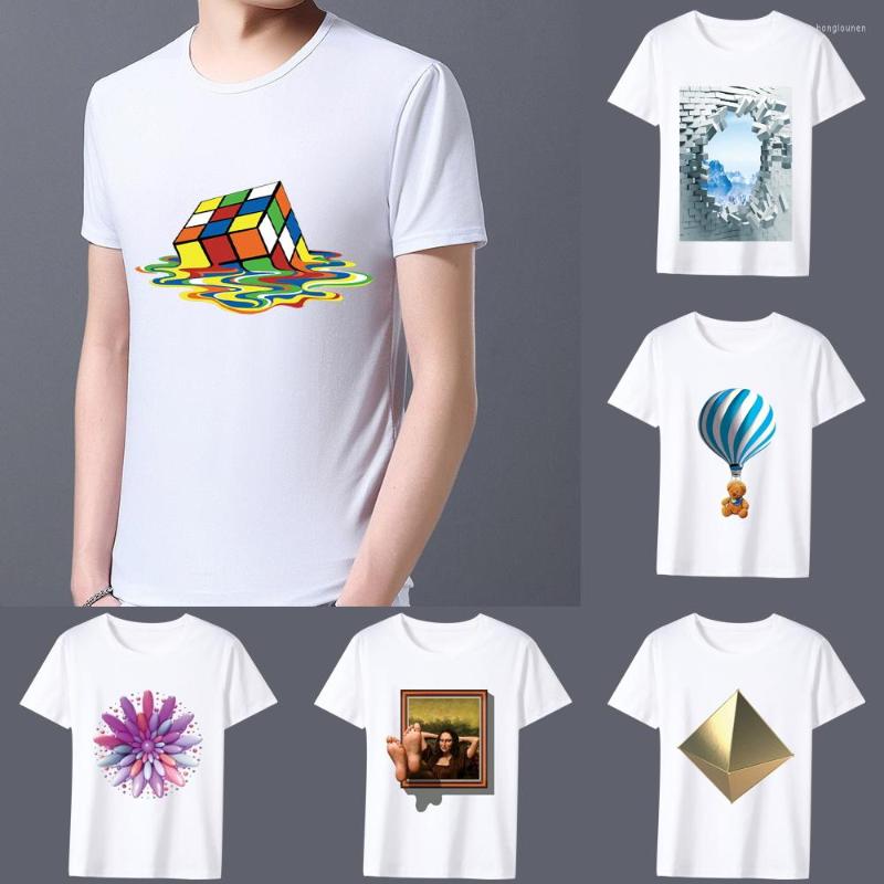 

Men' T Shirts T-shirt Men' Classic White 3D Printing Series Fashion Casual Simple Round Neck Youth Commuter Wear Comfortable Versatile
