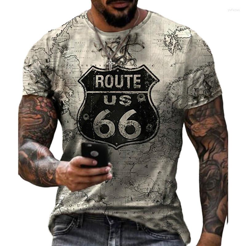

Men's T Shirts 2022 Summer Vintage 66 T-shirts 3D All Over Printed Tee Tops Unisex Tshirt, Style-2