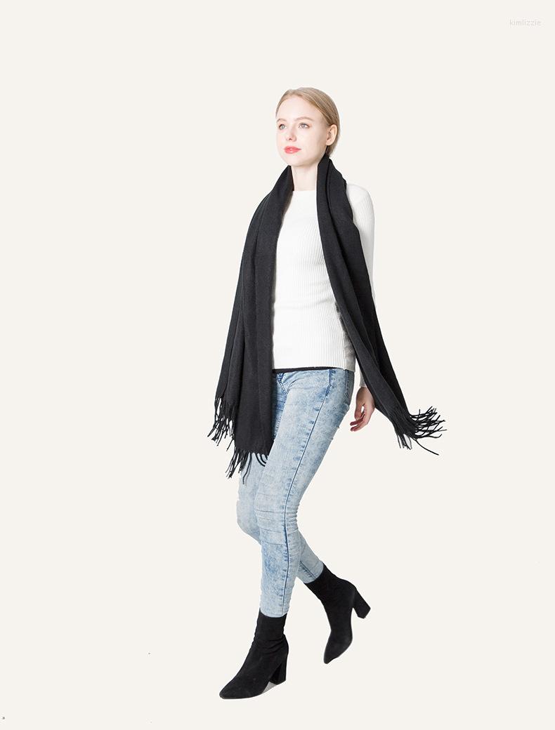 

Scarves Cashmere Soft Women Scarf Solid Warm Winter Pashmina Foulard Tassel Autumn Man Shawl Scarve
