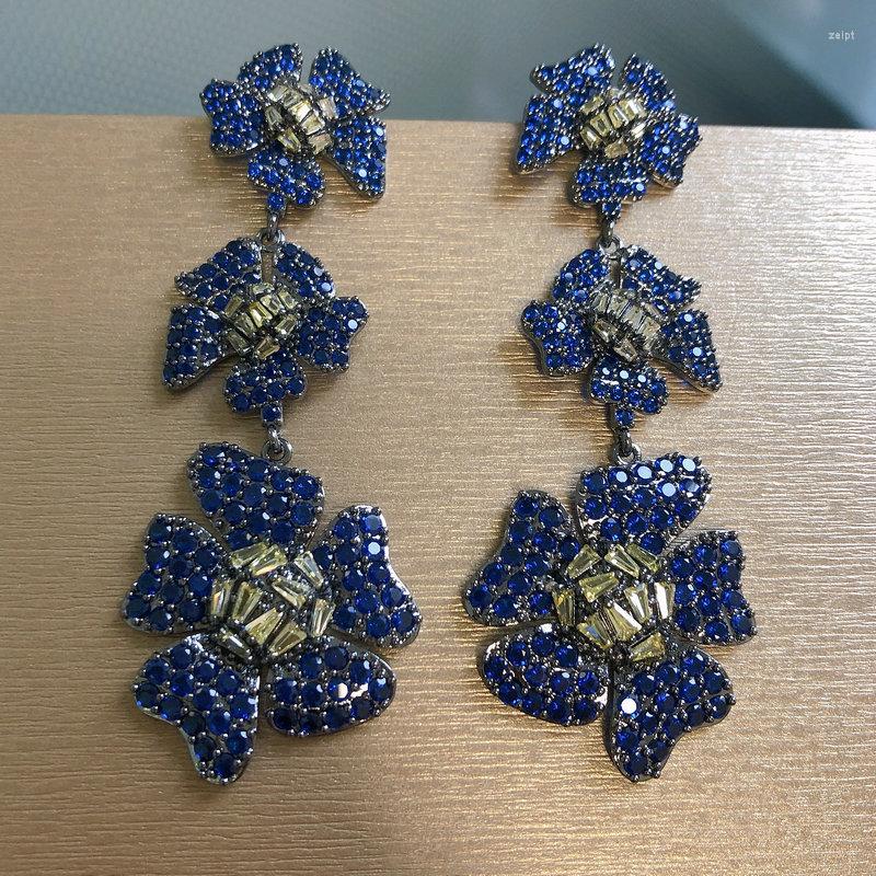 

Hoop Earrings Bilincolor Long Purple Flower Earring For Women