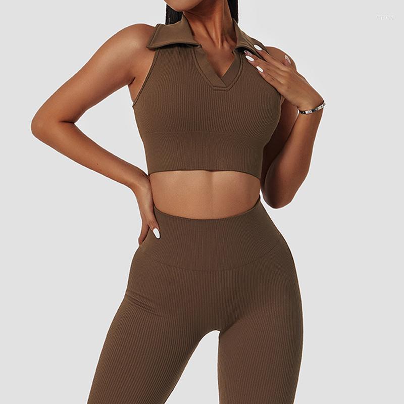 

Women' Two Piece Pants ASHEYWR Sexy Seamless Workout Sets Women Shockproof Gather Lapel Collar Undershirt Tops Two-Piece Set Slim Elastic, Green shorts
