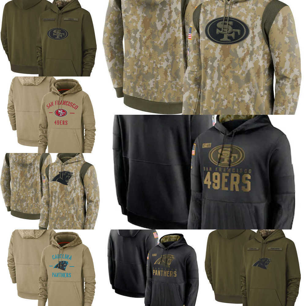 

Jersey San Francisco''Carolina''Men women youth Panthers''49ers''Camo Football Hoodie Wear 2022 Salute To Service, Color