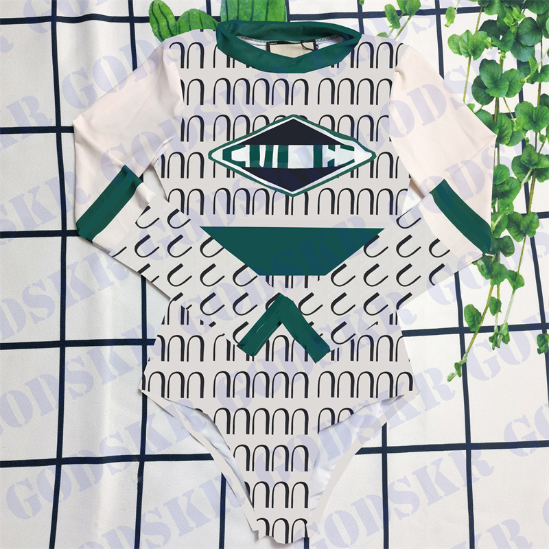 

Letter Logo Swimsuit Long Sleeve Swimwear Beach Bikini For Women Designer One Piece Swimsuits, Pls contact me real pic