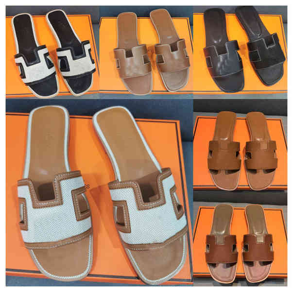 

Designer Slippers New Casual Leather Ladies Oram Sandals Beach Shoes Jelly With Original Box wm D2RK