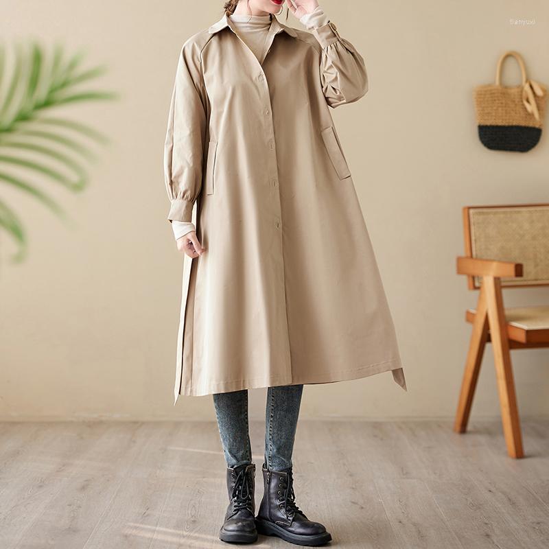 

Women's Trench Coats SuperAen Solid Color Turn Down Collar Cardigan Long Sleeve Coat Oversize Loose Temperament For Women, Purple