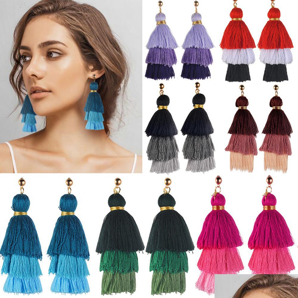 

Dangle Chandelier Mticolor Ethnic Vintage Long Tassel Earrings For Women Bohemian Fringed Drop Fashion Jewelry Delivery Dhdmp