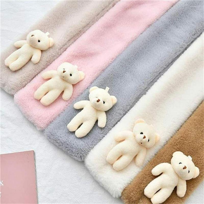 

Scarves Fashion Soft Women Cute Bear Neckerchief Warm Plush Scarfs Neck Warmer
