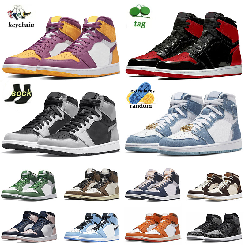 

High OG 1 Starfish Bred Basketball Shoes Jumpman 1s Denim Shadow Brotherhood Loast Found UNC Travis Dark Mocha Stealth Men Women Retroes Sneakers Trainers, B59 prototype 36-47