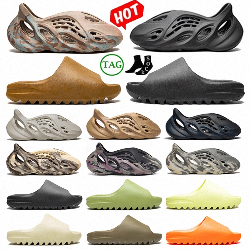 

Foam Runner Designer Slipper Sandals Woman Sandal Mens Slide Slides Sliders Onyx Black White Resin Pure Ochre Bone Mineral Slippers Clog Soot Man 36-47, 8 silde-ochre