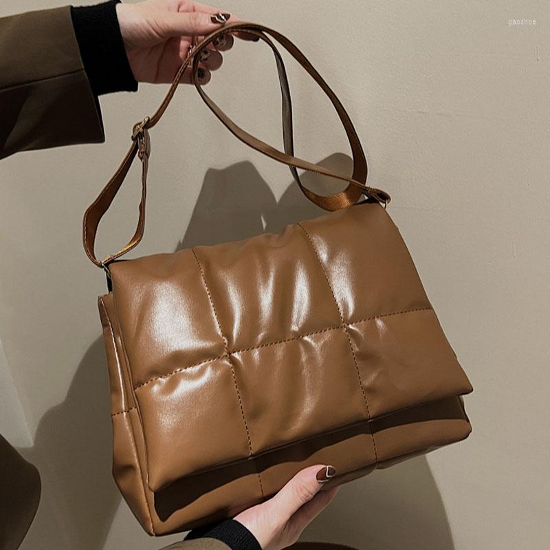 

Evening Bags Fashion Solid Color Handbags For Women Designer Female Soft Leather Shoulder Bag High Capacity Square Ladies Crossbody, Black