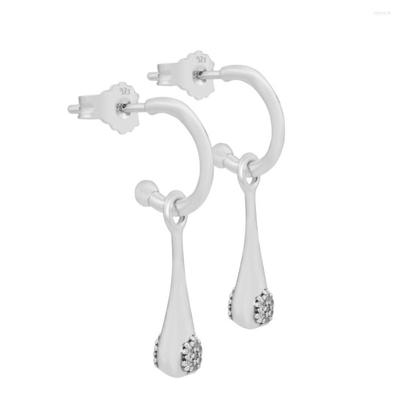 

Dangle Earrings Modern LovePods Drop Earring With Clear CZ 925 Sterling-Silver-Jewelry