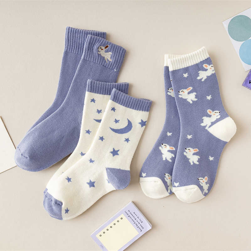 

Socks Hosiery Women Socks Winter 2022 New Fashion Purple Cute Cartoon High Quallity Crew Socks For Women Girls Trendy Embroidery Winter Warm T221102, Rabbit