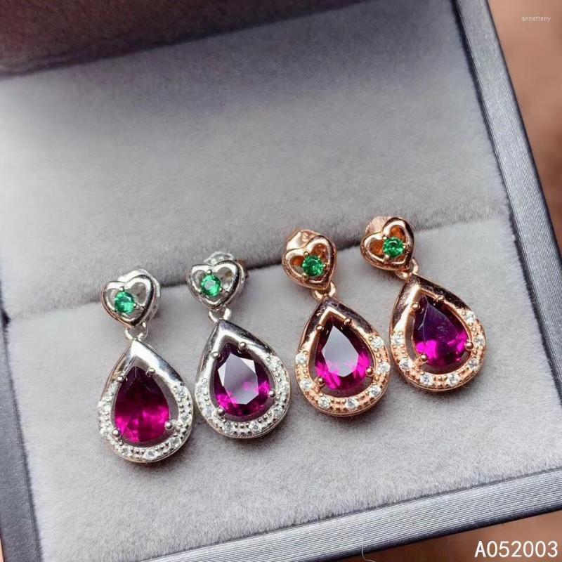 

Stud Earrings KJJEAXCMY Fine Jewelry 925 Sterling Silver Inlaid Natural Garnet Female Ear Studs Classic Support Detection