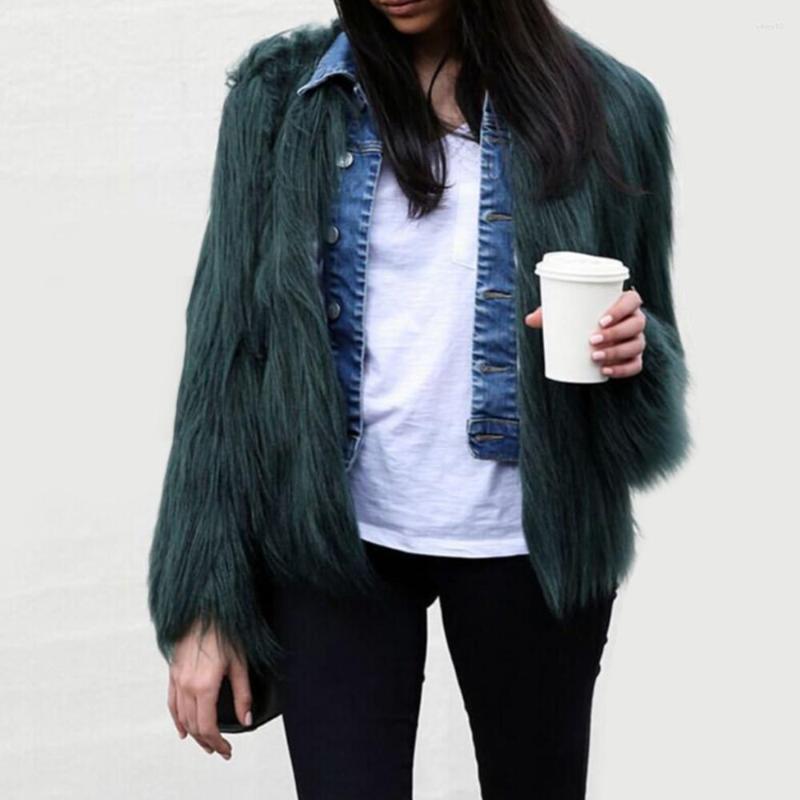 

Women's Fur Women's Jacket Imitation Floating Coat Washed Short Top Faux, Beige