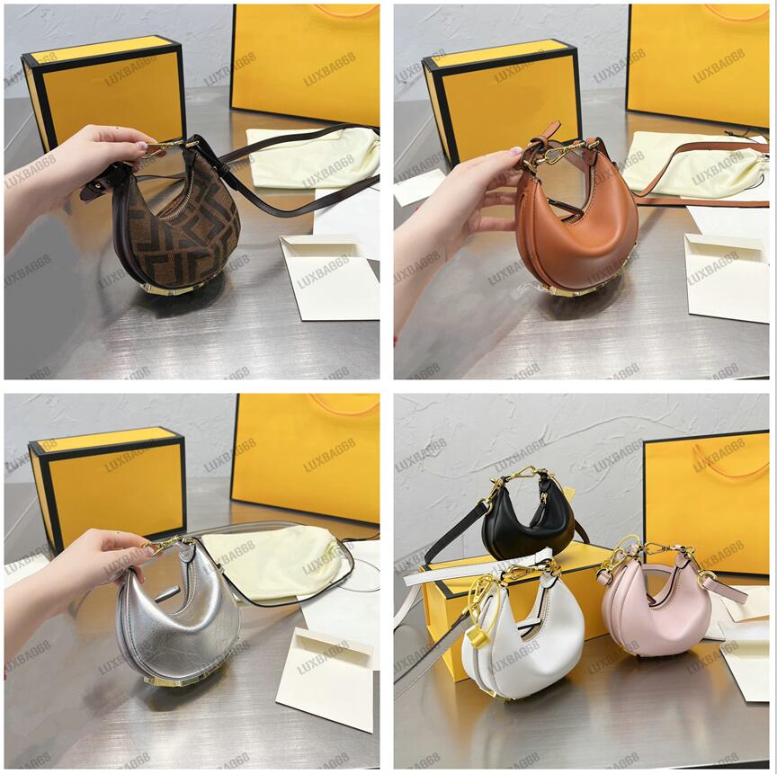 

Nano Graphy Hobo Half Moon Womens Micro Bag Zip Fastening Vintage Botton Golden Metal Letter Luxury Crossbody Designer Clutch Wrist Bag, #01