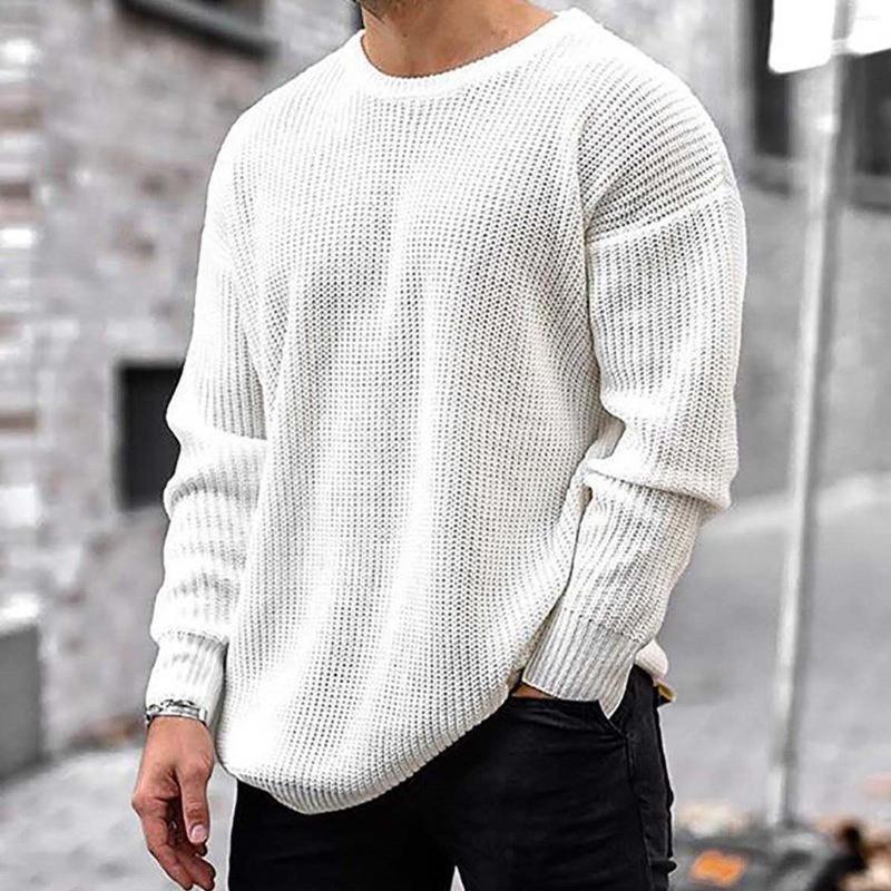 

Men' Sweaters Men Casual Fall Knitted Sweater Simple Style Wild Solid Color Long Sleeve Round Neck Daily Wear Leisure Loose Pullover Tops, Black