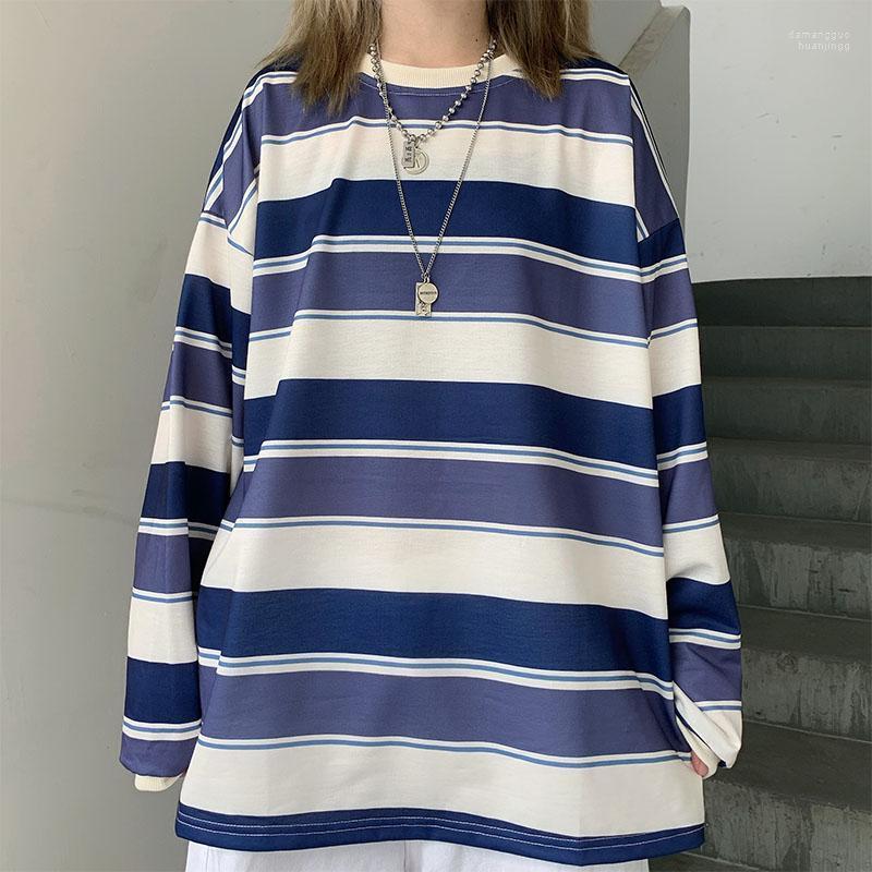 

Women's Hoodies Women's & Sweatshirts Autumn Korean Casual Women Striped Round Neck Pullovers Oversized Loose Long Sleeve Hooded, Julantiaowen