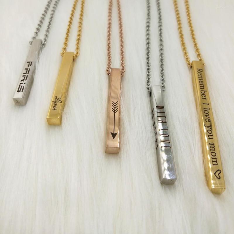 

Chains MYLONGINGCHARM 1pc Customize For You 5x60mm Long Cuboid Bar Pendant Necklace- Free Your Name Or Mesage G2959