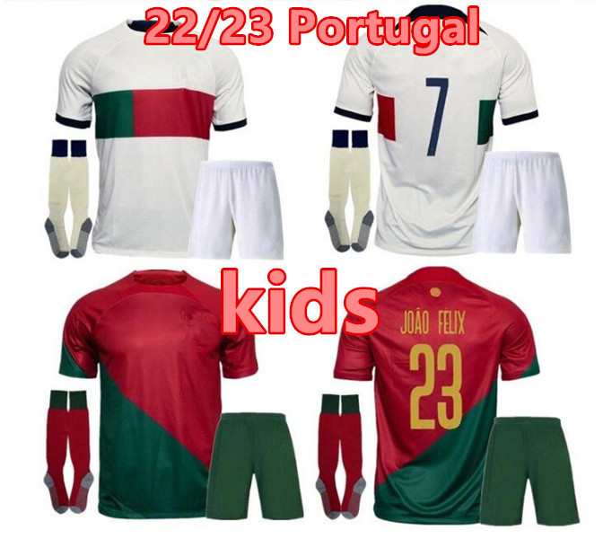 

22 /23 Portuguesa JOAO FELIX soccer jerseys RUBEN NEVES BRUNO RONALDO FERNANDES Portugieser 2022 2023 Portuguese football shirt Men Kids kit sets DIOGO J. R.SANCHEZ, Ivory
