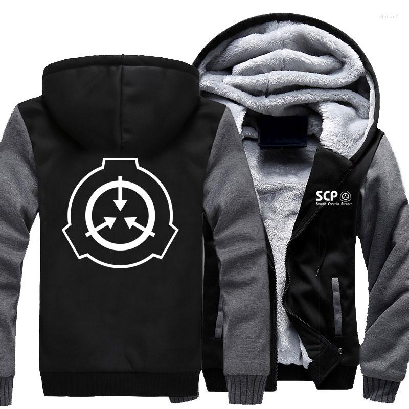 

Men's Hoodies Winter Jackets Coats Special Containment Procedures Hoodie Anime Fashion SCP Hooded Thick Zipper Men Sweatshirts, 10
