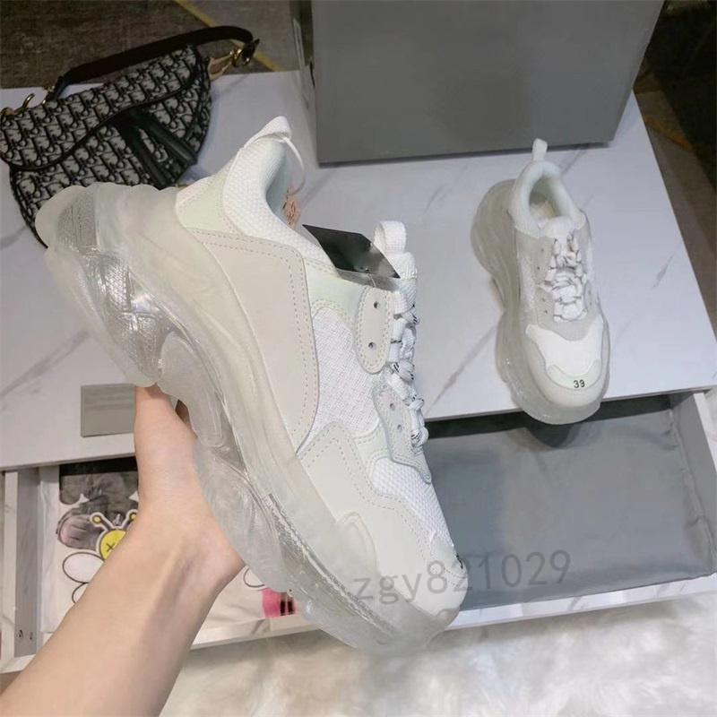 

Crystal 2022 Paris Bottom Triple S Casual Shoes Dad Platform Sneakers For Men Women Vintage Old Grandpa Trainer -45 z55 Paris, Color 1